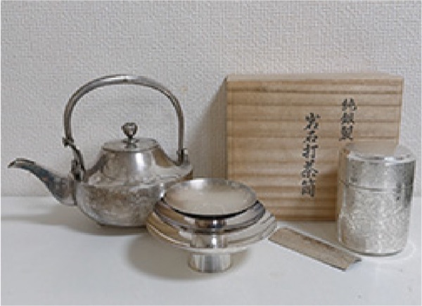純銀製 茶器・銀杯一式